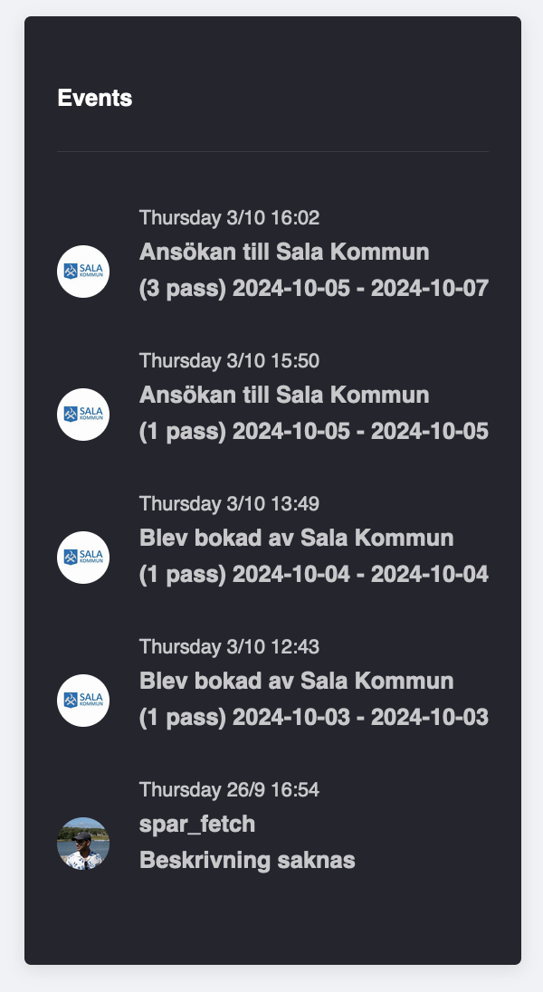 Consultant Events View