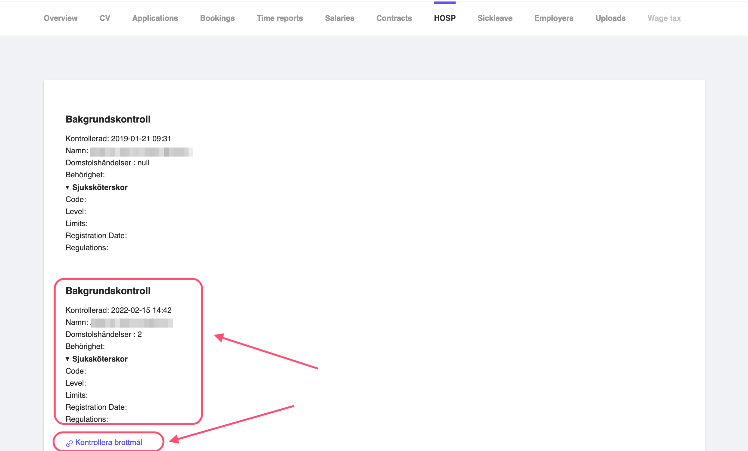 Consultant HOSP Check Two