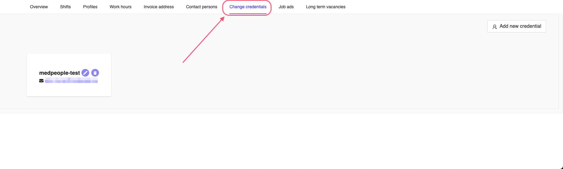 Employer Change Credentials