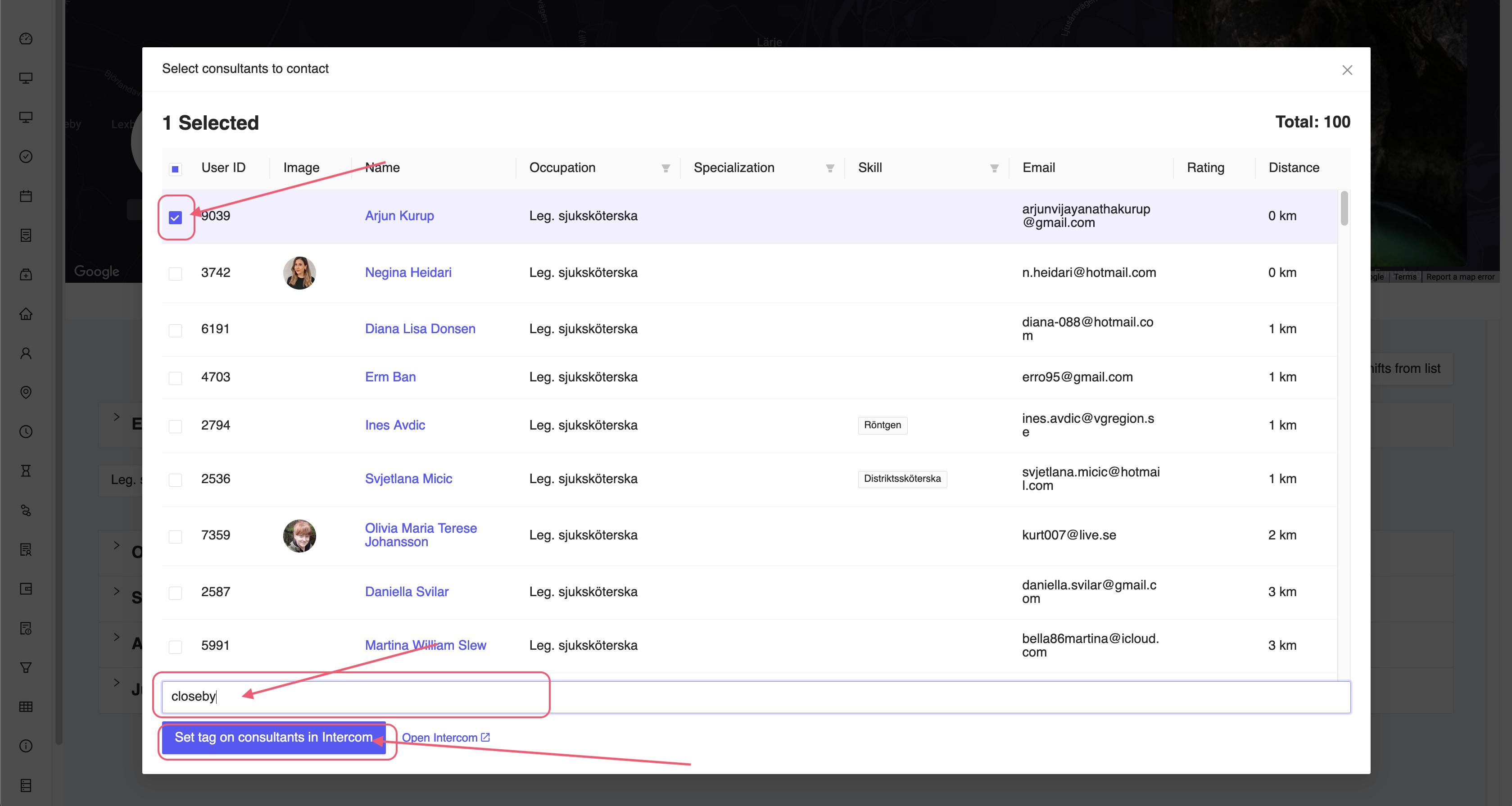 Contact close consultant