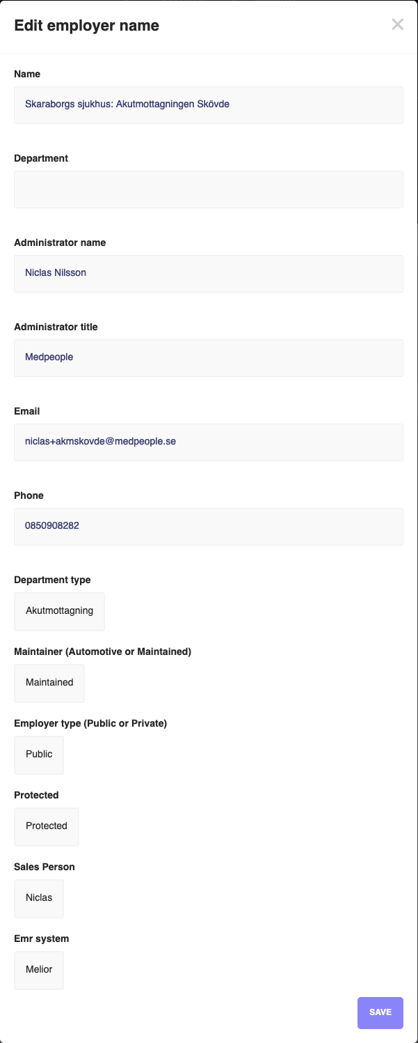 Employers edit profile